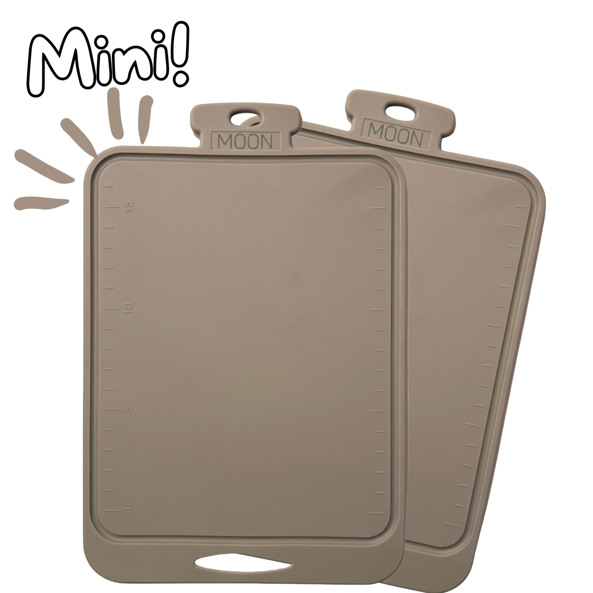 2-Pack Mini Skjærebrett i Silikon fra Moon - Leafy Beige