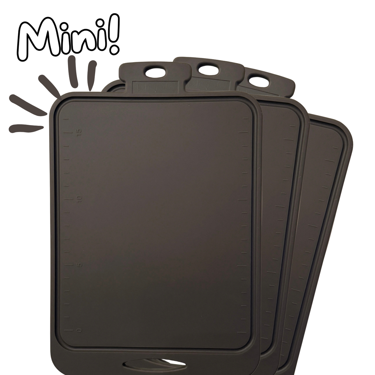 3-Pack Mini Skjærebrett i Silikon fra Moon - Deep Chocolate