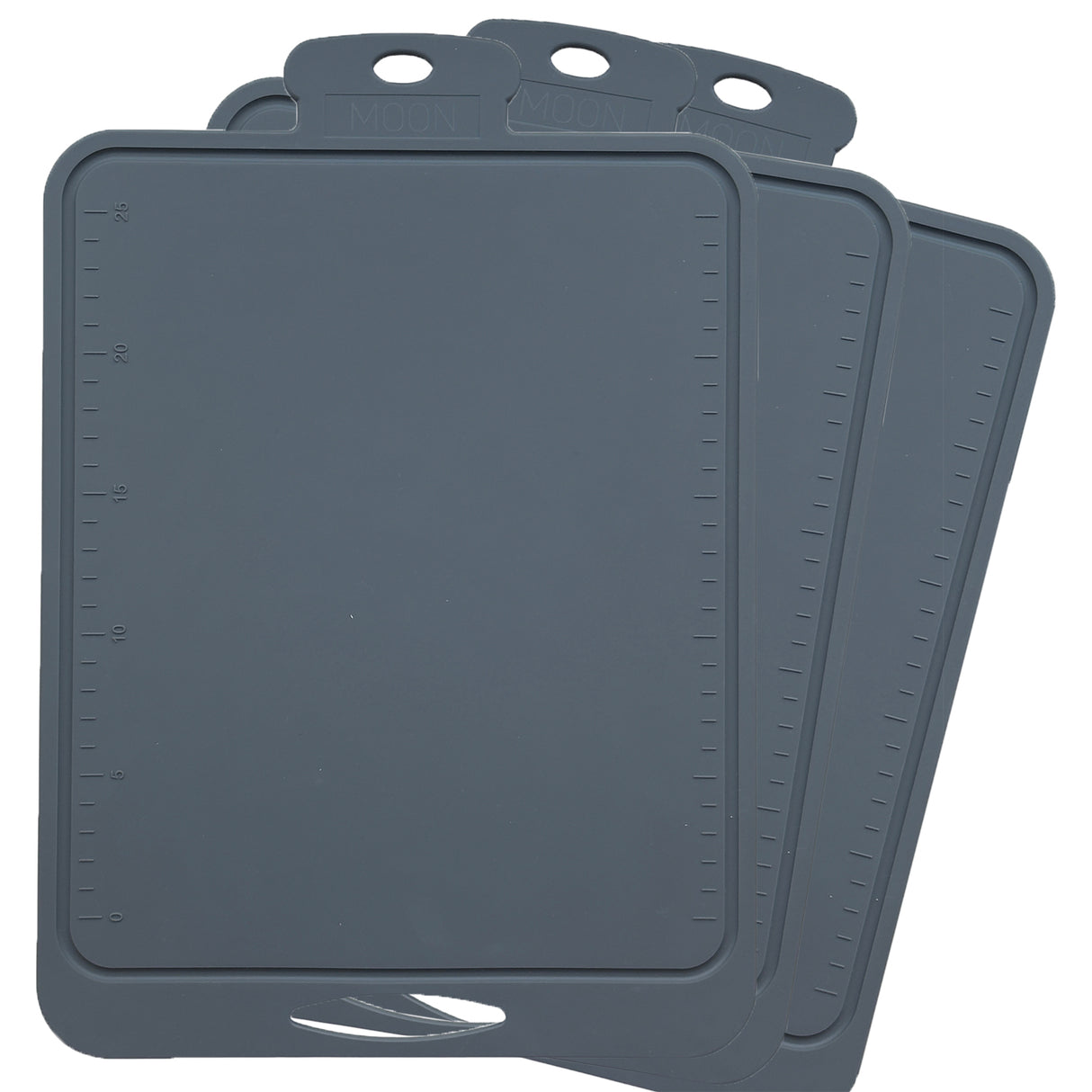 3-Pack Skjærebrett i Silikon fra Moon - Charcoal Grey