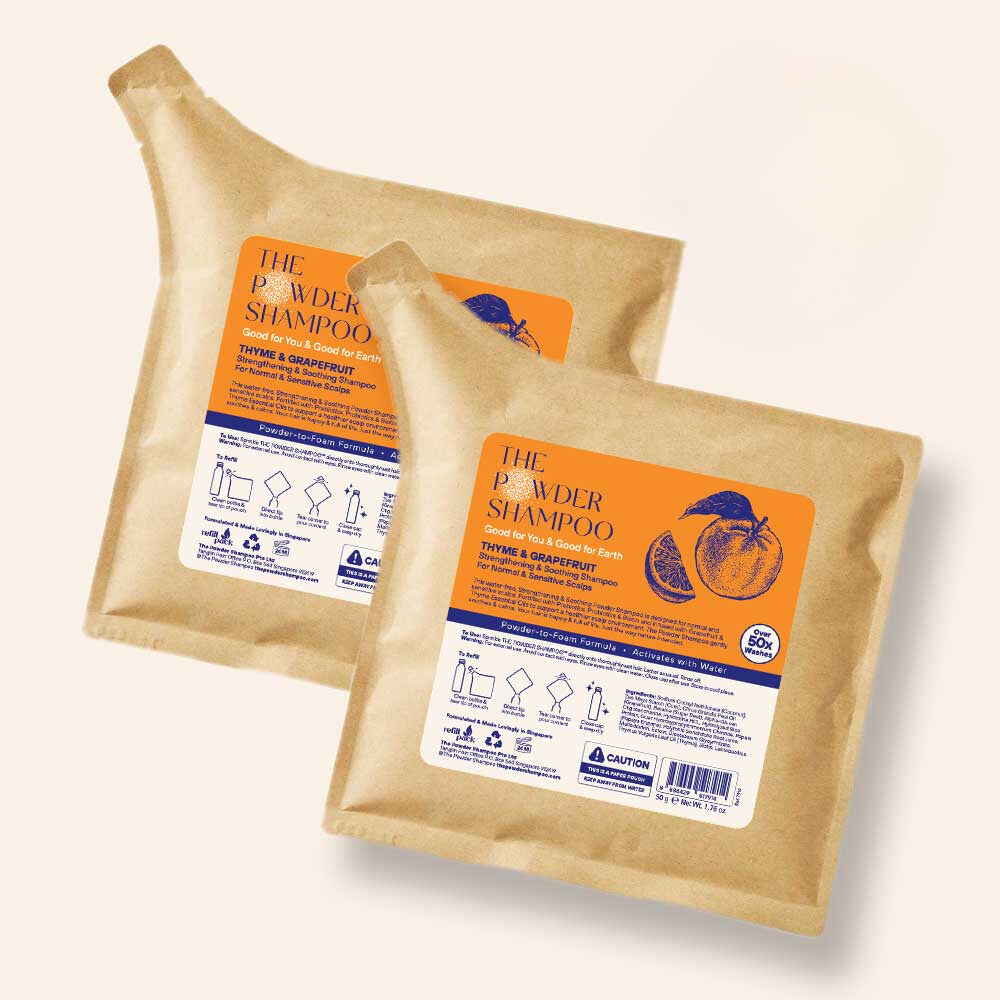 Refillpakke med pulvershampo for ekstra sensitiv hodebunn fra The Powder Shampoo