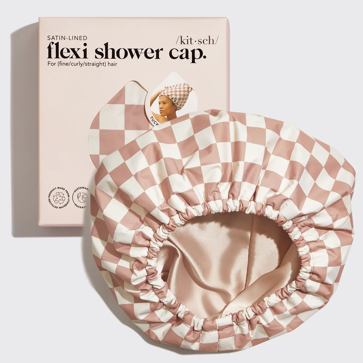 Kitsch Satin Lined Shower Cap