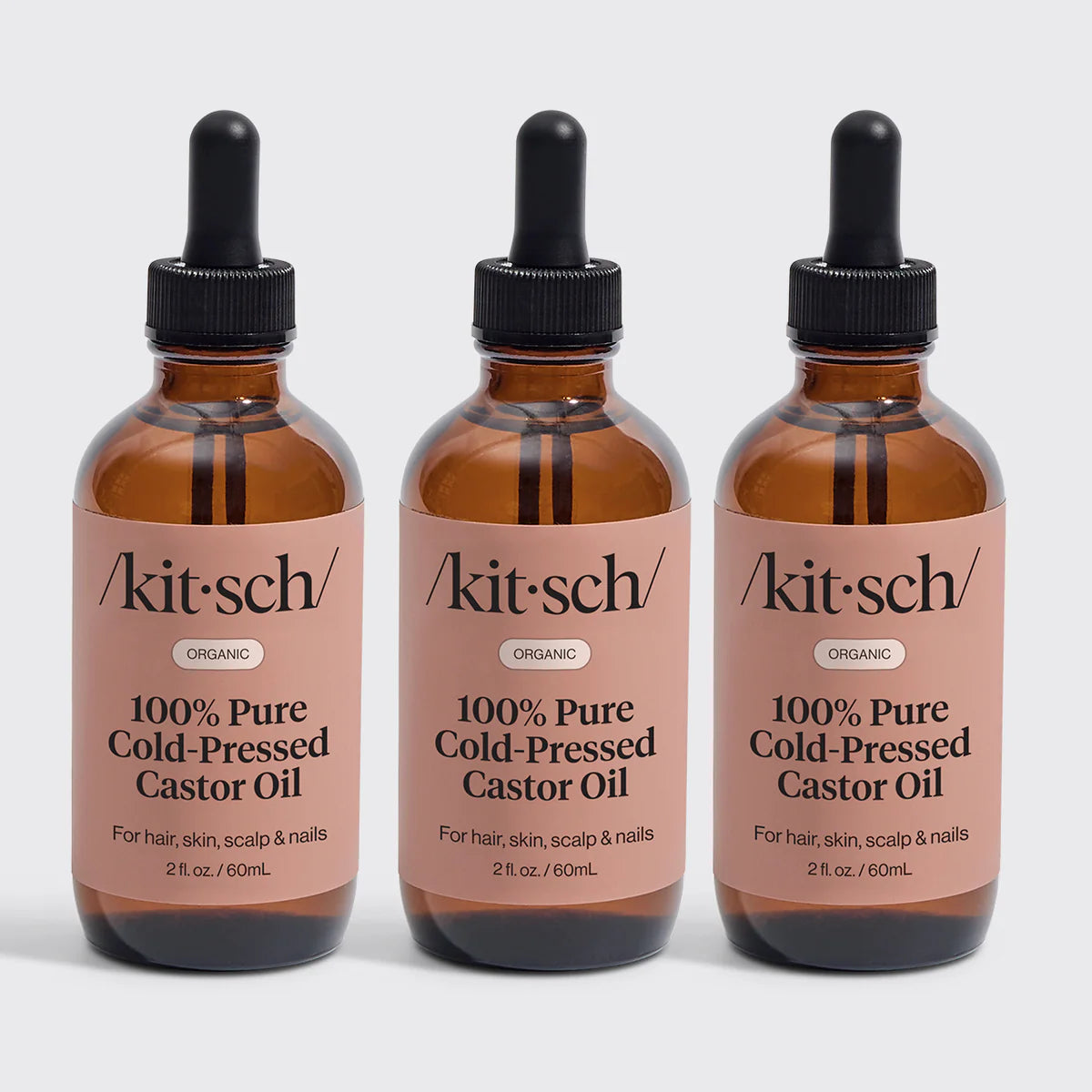 3-Pack 100% Pure Organic Cold-Pressed Castor Oil