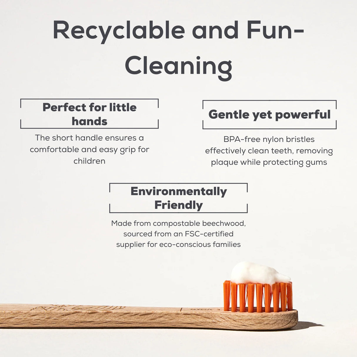 Barnetannbørste i bøk fra Georganics