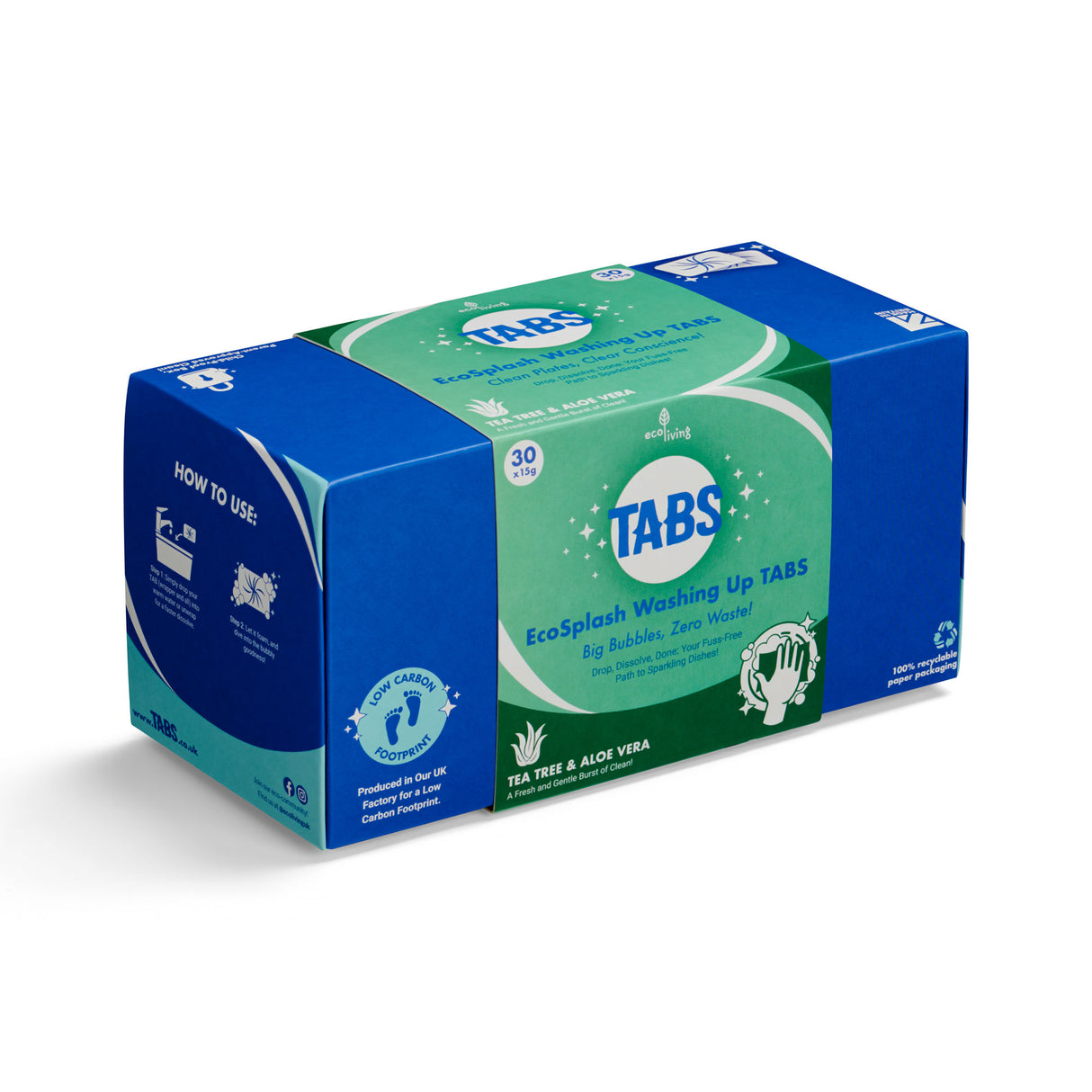 Sparkle Clean Tea Tree oppvasktabletter uten plast - 30stk