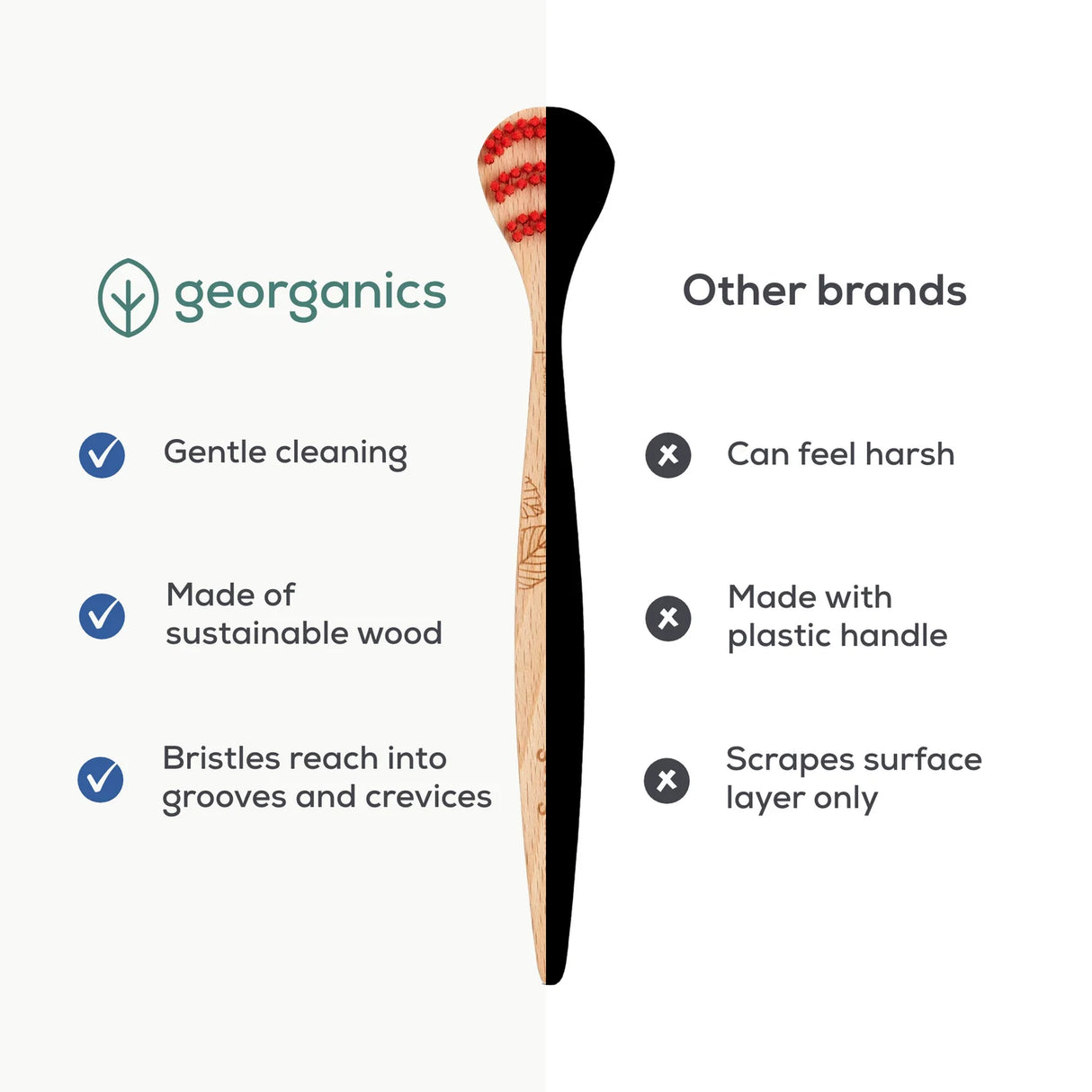 Tungebørste i bøk fra Georganics