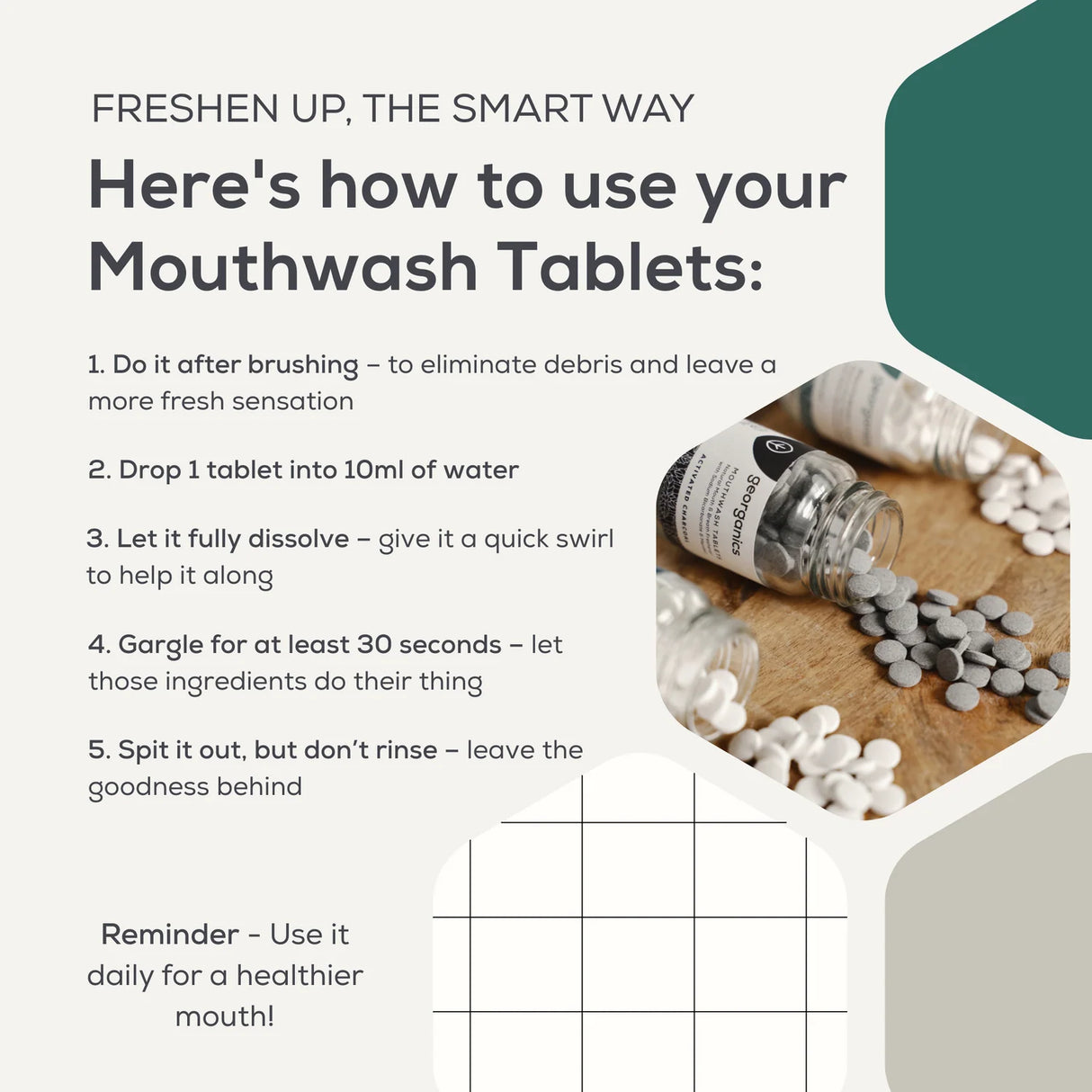 Spearmint Munnskyllevann-180stk fra Georganics