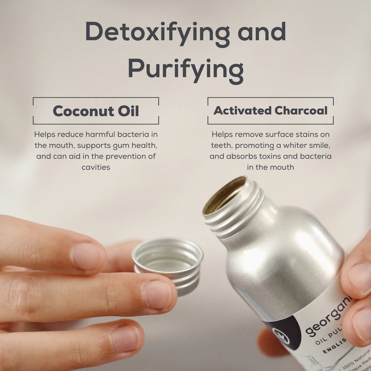 Oil Pulling Munnskyll Activated Charcoal 100ml fra Georganics