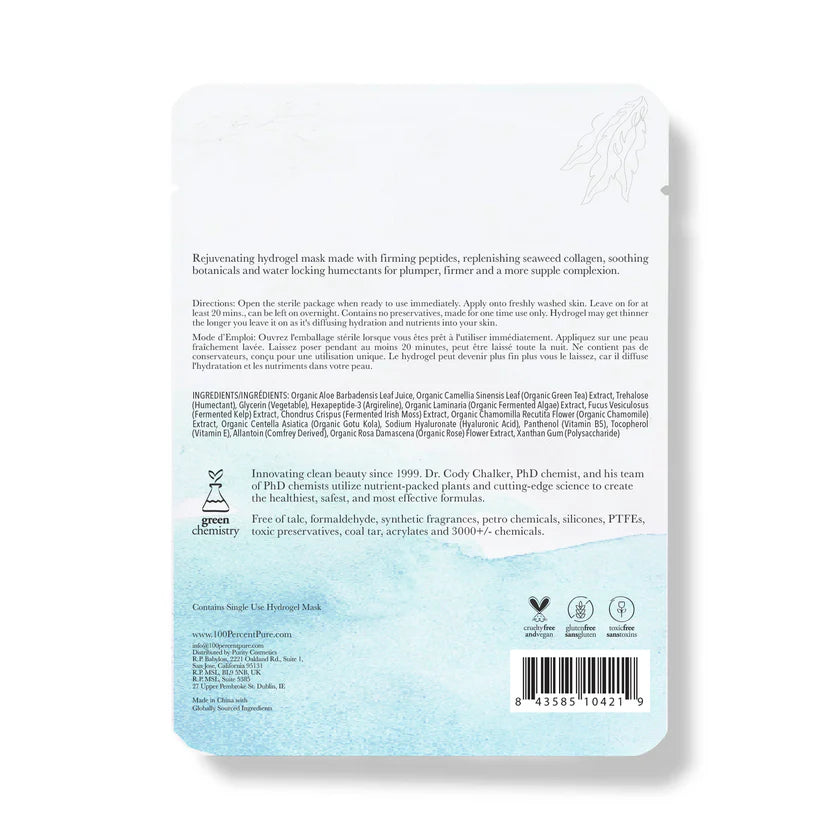 Collagen Peptide Firming Hydrogel Mask Fra 100% Pure