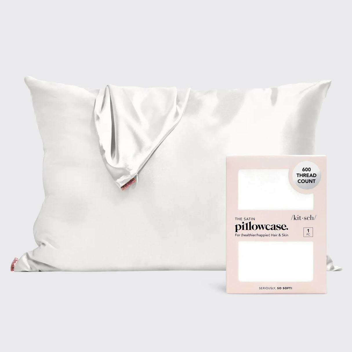 Kitsch Putetrekk i polyester sateng - Hvit